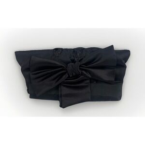 Felix‎ Rae New York Black Satin Bow Clutch Wallet Purse